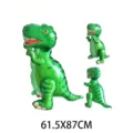Detailansicht eines grünen 3D T-Rex Dinosaurier Folienballons, 61,5x87cm für Partydekoration - 3D T-Rex / Grün