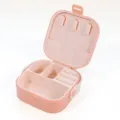 Portable pink silicone jewelry box with multi-functional compartments for rings and necklaces - Silicone Earring Box / 9CM*9CM*3.9CM / Pink