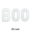 Large 32 inch white foil letter balloons spelling BOO for Halloween party decorations - BOO Kit / 32 / White