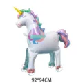 Grand ballon licorne 3D sur pied en aluminium avec roues pour décoration, 92x94cm - Licorne Avec Roues (SP065) / 92*94CM