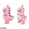 Großer 54x79cm stehender rosa 3D T-Rex Dinosaurier Folienballon für Kindergeburtstag Deko - Rosa Hut Dinosaurier / Rosa
