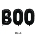Grandes globos de papel de aluminio negro de 32 pulgadas BOO para decoración de Halloween - Kit BOO / 32 / Negro
