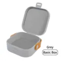 Portable gray PP plastic jewelry storage box with yellow strap - Basic model - Silicone Basic Box / 9CM*9CM*3.9CM / Gray