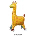 Grand ballon girafe en aluminium avec roulettes pour la décoration de fête, 61x90cm - 61*90CM
