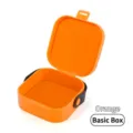 Portable orange PP plastic jewelry storage box for rings, necklaces, and small items - Silicone Basic Box / 9CM*9CM*3.9CM / Orange