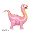 Großer rosa-gelber 3D-Brachiosaurus-Dinosaurier-Folienballon 92x57cm für Partydekorationen - Montage Stegosaurus / Rosa