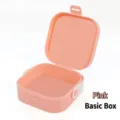 Portable pink PP plastic multi-functional jewelry storage box for rings and lipstick - Silicone Basic Box / 9CM*9CM*3.9CM / Pink