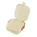 Cream white portable PP plastic jewelry box storage case for rings necklaces and lipstick - Silicone Basic Box / 9CM*9CM*3.9CM / Beige
