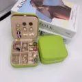 Petit organisateur de bijoux vert citron pour bagues et boucles d'oreilles chic - Vert matcha