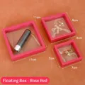 Premium rosa PE-Membran schwebende Schmuck-Display-Box-Set für Ringe und Ohrringe - Fuchsia