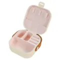 Compact portable pink and cream jewelry storage box with multi-compartment divider and handle - Silicone Earring Box / 9CM*9CM*3.9CM / Beige