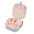 Portable grey jewelry storage box with soft pink multi-compartment interior tray - Silicone Earring Box / 9CM*9CM*3.9CM / Gray