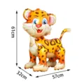 3D standing cartoon leopard foil balloon, 61x57x32cm large size for birthday party decor - 61x57x32cm