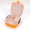 Portable orange silicone jewelry box with multi-compartment storage for rings and necklaces - Silicone Earring Box / 9CM*9CM*3.9CM / Orange