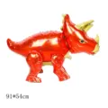 Großer roter Triceratops Dinosaurier Folienballon für Kindergeburtstagsfeier 91x54cm - Montage Triceratops / Rot