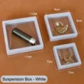 Set aus weißen PE-Folie-Schmuckdisplays in drei verschiedenen Größen: 7cm, 9cm, 11cm - Weiß
