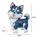 Large Standing 3D Husky Dog Cartoon Foil Balloon for Birthday Party Decorations (68cm) - 68x49x32cm