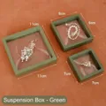 Grüne PE-Folie Schwebender Schmuck-Displaybox für Ringe Armbänder und Ohrringe - Grün