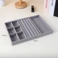 Vassoio portagioie in velluto grigio con divisori, dimensioni 24cm x 18,5cm - 3-in-1 Compartment Tray / 24*18.5cm / Grigio
