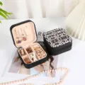 Portable jewelry travel case with floral pattern and zipper closure storage box. - Style 31 Printed / 10x10x5cm