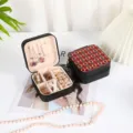 Compact mini travel jewelry storage box featuring a vibrant ethnic pattern on the top cover. - Style 40 Printed / 10x10x5cm