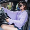 Châle de protection solaire en mousseline violette pour femme, idéal pour conduire. - 100-135CM / Violet