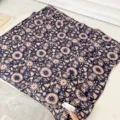 100% cotton square scarf with navy and pink floral print and delicate lace trim. - 68cm / Light Pink Sunflower