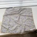 Elegant 100% cotton grey square scarf featuring yellow floral print and scalloped lace trim - 68cm / Grey Floral Branches