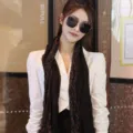 Black cotton linen floral wrinkled scarf for women lightweight shawl neck warmer - Pleated Floral Style / Patchwork Floral Coffee / 175cm