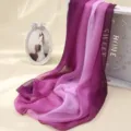 Elegant purple gradient georgette silk scarf for women stylish spring fashion shawl - Purple Gradient / 160cm
