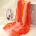 Elegant gradient orange and pink georgette scarf for women's fashion accessories - Orange-Red Gradient / 160cm