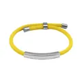 Pulsera de cuerda milanesa amarilla con barra de acero inoxidable grabable para regalo. - Amarillo