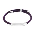 Pulsera de cuerda milanesa trenzada morada con barra de acero inoxidable - Violeta Oscuro