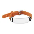 Bracciale in silicone arancione personalizzabile con piastra in acciaio inox per incisioni - Arancione