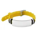 Bracciale in silicone giallo personalizzabile con piastra in acciaio inox da incidere - Giallo