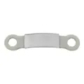 Adjustable gray silicone pet ID tag with engravable stainless steel plate for dog collars - Steel Plate / Gray
