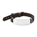 Bracciale in silicone e acciaio inossidabile personalizzabile con cinturino marrone - Marrone
