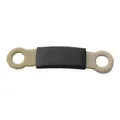 Bicolor silicone pet ID tag holder protective sleeve for collars with dual holes - Black Plate / Coffee