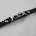 Minimalist black leather bracelet featuring a silver infinity Love charm and stud details - Handwritten Love Style (7)