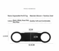 Custom engraved silicone pet ID tag for cats and dogs with soft comfortable strap - Black Plate Style / L / Black