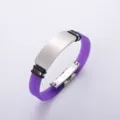 Customizable purple silicone and stainless steel sports bracelet for men and women - Purple