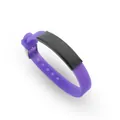 Modisches lila weiches Silikonarmband mit verstellbarer schwarzer Edelstahlplatte - Lila