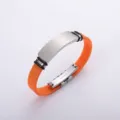 Personalized orange silicone and stainless steel sports bracelet for men and women - Orange