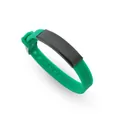 Weiches grünes Silikon-Armband mit einer schwarzen gravierbaren Edelstahlplatte - Grün