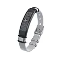 Religious stainless steel bracelet with Spanish Lord's Prayer engraving and mesh band - Spanish Lord's Prayer Cross / Silver Mesh With Spanish Engraving