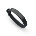 Verstellbares schwarzes Silikonarmband mit gravierbarer Edelstahlplatte - Schwarz