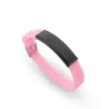 Weiches rosa Silikonarmband mit einer gravierbaren schwarzen Edelstahlplatte für Paare - Rosa