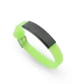 Neongrünes Silikon-Armband mit schwarzer Edelstahlplatte für Gravuren - Hellgrün