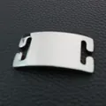 Durable polished silver stainless steel slide-on pet ID tag for custom collar engraving - M / Silver