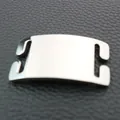 Polished silver stainless steel pet ID tag blank with side slots for DIY engraving - L / Silver